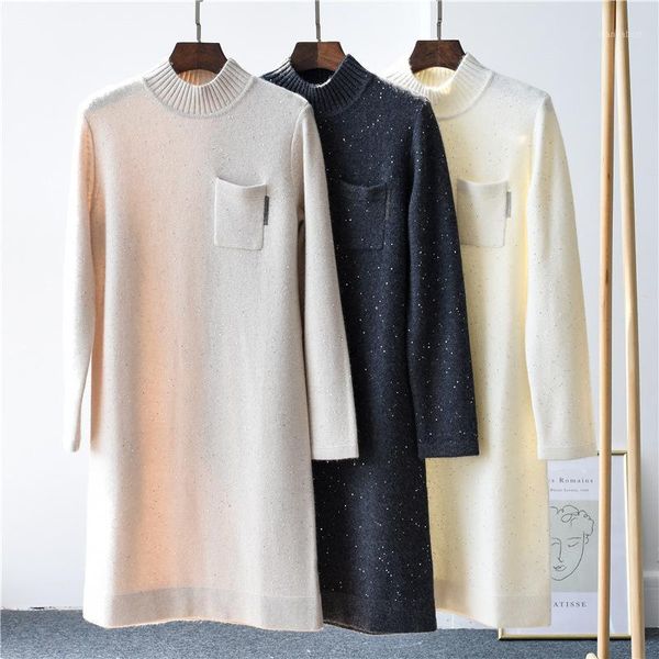 100% pure cashmere sweater dress autumn winter high neck good quality women's 2020 new loose and comfortable keep warm1, White;black
100% pure cashmere sweater dress autumn winter high neck good quality women's 2020 new loose and comfortable keep warm1, White;black