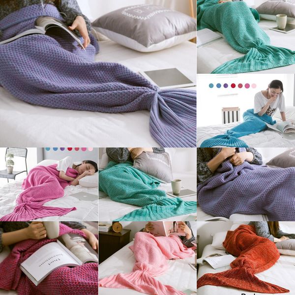 90*180cm mermaid sofa knit blanket quilt rug cocoon sleeping sack tail blankets dhl 6 nu6cb
90*180cm mermaid sofa knit blanket quilt rug cocoon sleeping sack tail blankets dhl 6 nu6cb