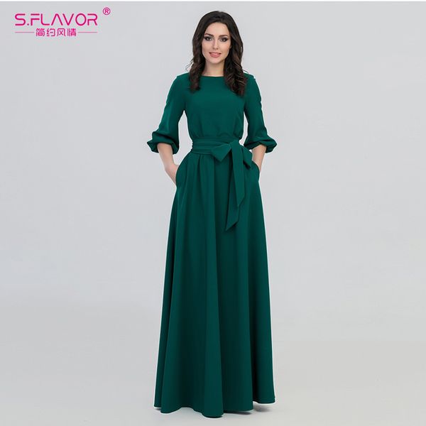s.flavor green color woman o-neck long dress bohemian style slim vestidos vintage 3/4 lantern sleeve casual winter dress lj201114, Black;gray
s.flavor green color woman o-neck long dress bohemian style slim vestidos vintage 3/4 lantern sleeve casual winter dress lj201114, Black;gray