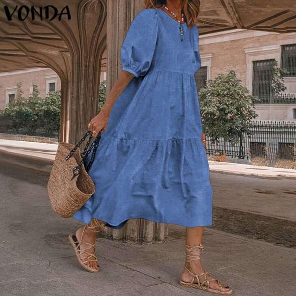 casual dresses vonda 2021 women dress loose short sleeve solid color long summer mid-calf denim robe plus size vestidos s-5xl, Black;gray
casual dresses vonda 2021 women dress loose short sleeve solid color long summer mid-calf denim robe plus size vestidos s-5xl, Black;gray