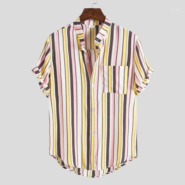 men's dress shirts summer men's 2021 casual striped short-sleeved shirt shirt1, White;black
men's dress shirts summer men's 2021 casual striped short-sleeved shirt shirt1, White;black