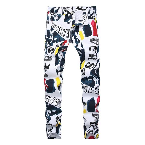 hip hop street wear fashion boy's pants white printed graffiti hommes jeans for men stretch casual slim men's denim trousers, Blue
hip hop street wear fashion boy's pants white printed graffiti hommes jeans for men stretch casual slim men's denim trousers, Blue