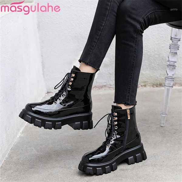 masgulahe 2020 new fashion patent leather ankle boots square heels round toe lace up ladies shoes winter women boots1, Black
masgulahe 2020 new fashion patent leather ankle boots square heels round toe lace up ladies shoes winter women boots1, Black