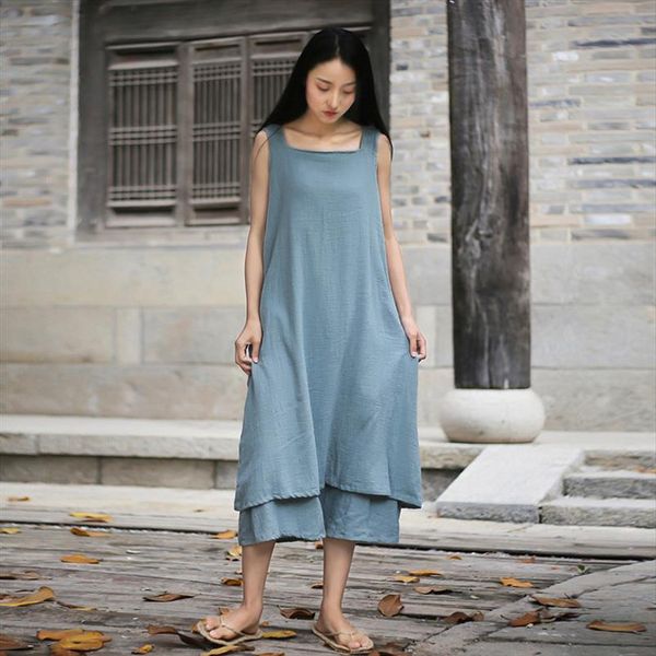 sleeveless dresses solid color patchwork irregular tie 2020 summer vintage 4 loose colors cotton linen women dresses, Black;gray
sleeveless dresses solid color patchwork irregular tie 2020 summer vintage 4 loose colors cotton linen women dresses, Black;gray