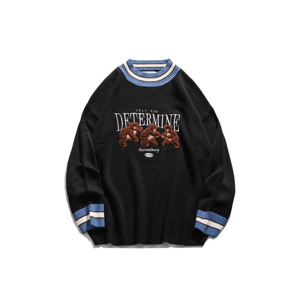 2021 new striped shredded bear sweaters streetwear hip sweater mesh men's women fashion xl04, White;black
2021 new striped shredded bear sweaters streetwear hip sweater mesh men's women fashion xl04, White;black