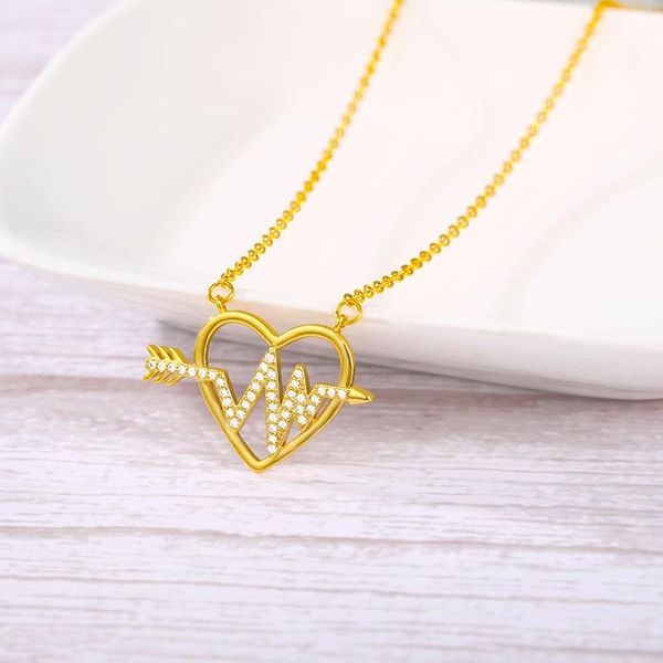 wholesale leisure fashion gold plated charm women love electrocardiogram pendant necklace proposal and engagement jewelry gift, Silver
wholesale leisure fashion gold plated charm women love electrocardiogram pendant necklace proposal and engagement jewelry gift, Silver