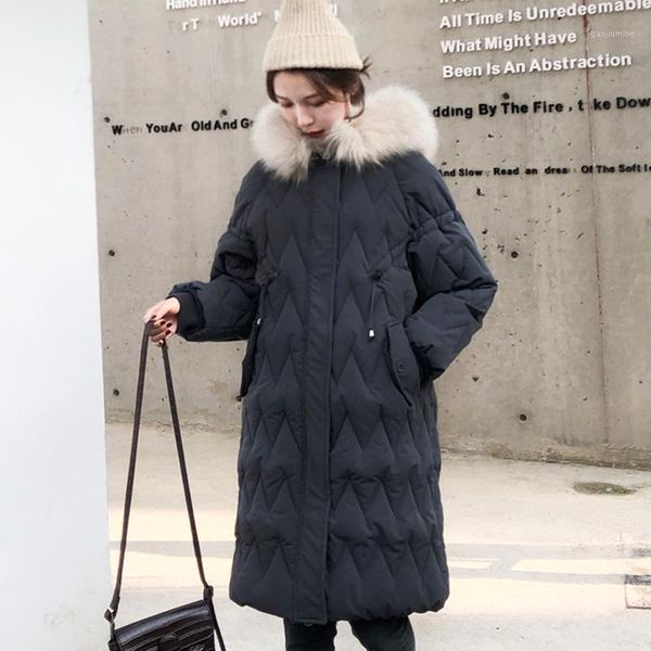 2019 korean style winter jacket women loose oversized female down coat hooded with fur warm cotton padded long parka1, Black
2019 korean style winter jacket women loose oversized female down coat hooded with fur warm cotton padded long parka1, Black