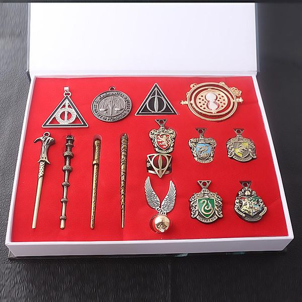 movie magic wand jewelry keychain set deathly hallows four colleges animal badge keyring choker fans collection gift, Silver
movie magic wand jewelry keychain set deathly hallows four colleges animal badge keyring choker fans collection gift, Silver