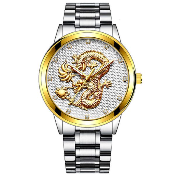 2020 new steel belt relief gold jinlong non mechanical business alloy diamond band fashion quartz men's watchancs, Slivery;brown
2020 new steel belt relief gold jinlong non mechanical business alloy diamond band fashion quartz men's watchancs, Slivery;brown