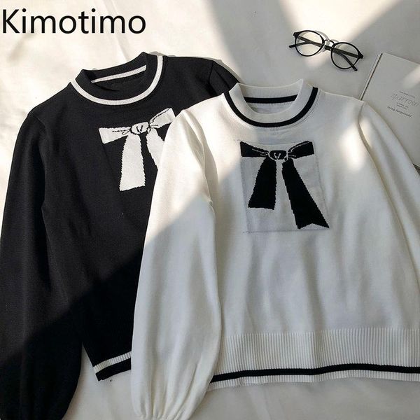 women's sweaters kimotimo bow sweater 2021 autumn long sleeve pullover elegant knitwear korean style casual pink jumper loose oversize, White;black
women's sweaters kimotimo bow sweater 2021 autumn long sleeve pullover elegant knitwear korean style casual pink jumper loose oversize, White;black