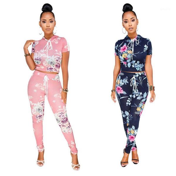 fashion women 2pcs outfit set short sleeves hooded crop long pant floral casual clothes set1, Gray
fashion women 2pcs outfit set short sleeves hooded crop long pant floral casual clothes set1, Gray