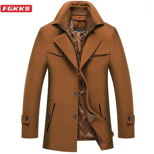men's wool & blends fgkks winter brand men blend coats fashion solid color coat warm thick casual overcoat male1, Black
men's wool & blends fgkks winter brand men blend coats fashion solid color coat warm thick casual overcoat male1, Black