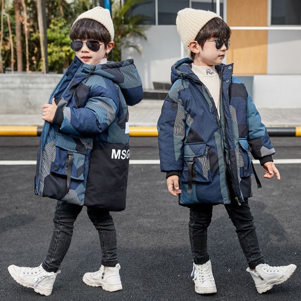 boys' winter coat thickened 2020 medium long new style boy's handsome warm children's down cotton padded jacket, Blue;gray
boys' winter coat thickened 2020 medium long new style boy's handsome warm children's down cotton padded jacket, Blue;gray