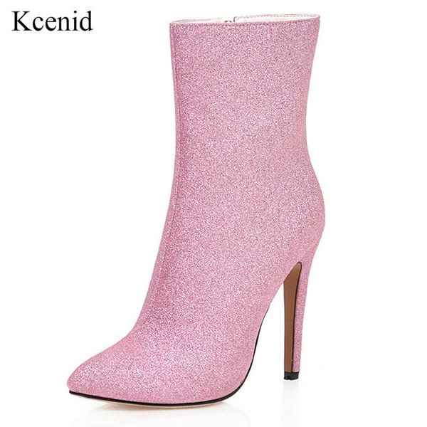 kcenid 2020 new autumn winter glitter shoes woman party boots pointed toe 11.5cm thin high heels ankle boots women pink, Black
kcenid 2020 new autumn winter glitter shoes woman party boots pointed toe 11.5cm thin high heels ankle boots women pink, Black