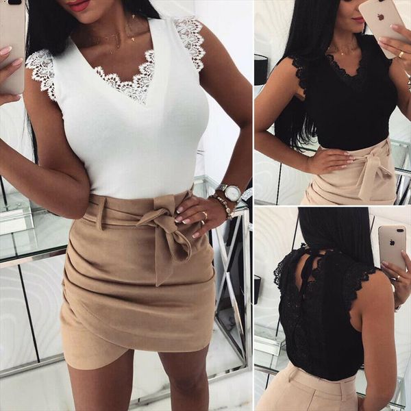 women summer t shirts slim fit lace short sleeve v neck solid skinny 2 colors casual clothes, White
women summer t shirts slim fit lace short sleeve v neck solid skinny 2 colors casual clothes, White