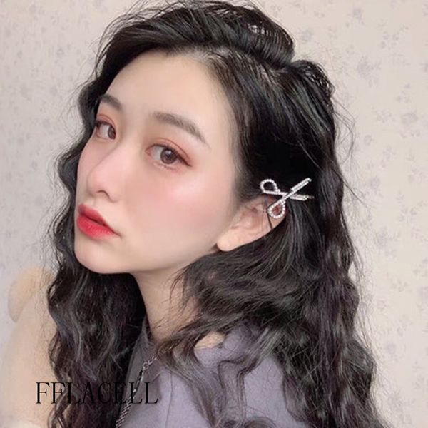 2020 new korean personality scissors shiny zircon crystal long drop earring necklace for women girls holiday summer jewelry, Silver
2020 new korean personality scissors shiny zircon crystal long drop earring necklace for women girls holiday summer jewelry, Silver