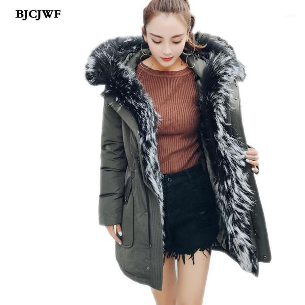 bjcjwf women luxury raccoon collar down coat casual hooded thick warm winter jacket white duck down overcoat windproof plus 5xl1, Black
bjcjwf women luxury raccoon collar down coat casual hooded thick warm winter jacket white duck down overcoat windproof plus 5xl1, Black