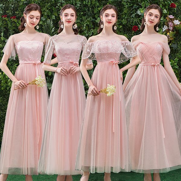 4 Styles Cocktail Party Boat Neck Floor-length Tulle Pink Long Evening Dresses Formal Dress Women Elegant Prom Party Dresses
4 Styles Cocktail Party Boat Neck Floor-length Tulle Pink Long Evening Dresses Formal Dress Women Elegant Prom Party Dresses