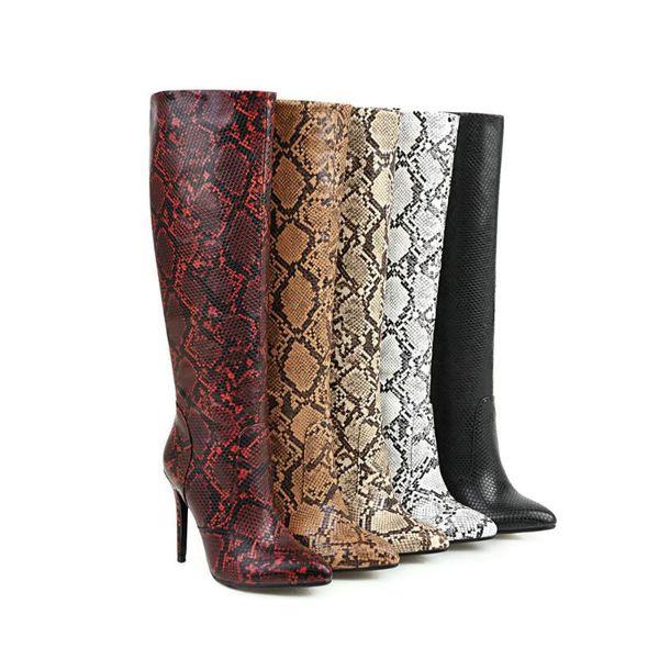 brand python print knee-high boots women's high-heeled pointed women's boots zapatos de mujer botas, Black
brand python print knee-high boots women's high-heeled pointed women's boots zapatos de mujer botas, Black