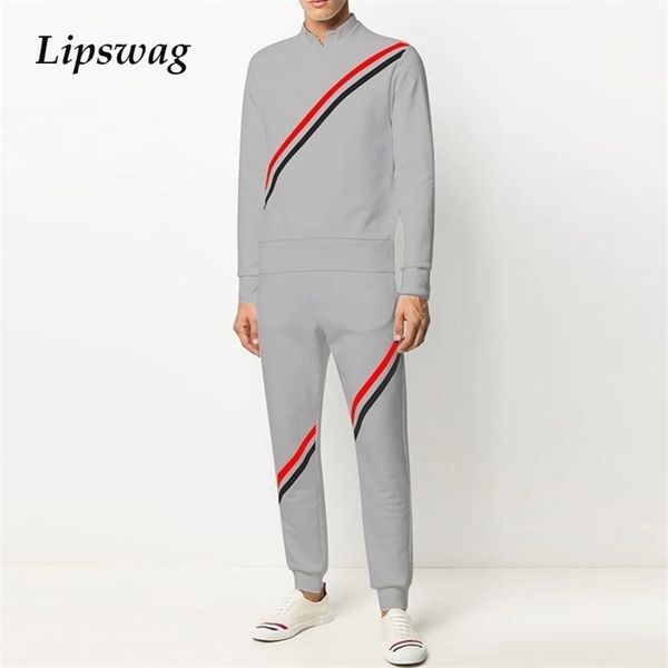 men casual outfits autumn fashion striped patchwork two piece sets for mens spring long sleeve o-neck and pants suits 211220, Gray
men casual outfits autumn fashion striped patchwork two piece sets for mens spring long sleeve o-neck and pants suits 211220, Gray