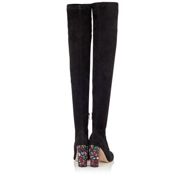 fashion autumn winter thick heel color diamond high-heeled elastic boots ladies fashion simple chunky heel knee long boots, Black
fashion autumn winter thick heel color diamond high-heeled elastic boots ladies fashion simple chunky heel knee long boots, Black