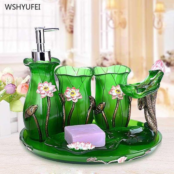 bath accessory set 5pcs european creative three-dimensional green lotus leaf resin home el bathroom supplies toiletries set1
bath accessory set 5pcs european creative three-dimensional green lotus leaf resin home el bathroom supplies toiletries set1