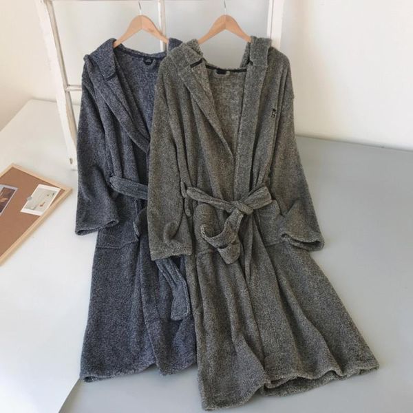 men's sleepwear cationic robe with cap winter warm comfortable coral fleece bathrobe men, Black;brown
men's sleepwear cationic robe with cap winter warm comfortable coral fleece bathrobe men, Black;brown