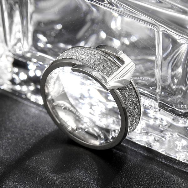 scrub engagement 6mm ring wedding stainless buckle steel rings for women, Silver
scrub engagement 6mm ring wedding stainless buckle steel rings for women, Silver