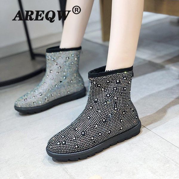 bling crystals women snow boots handmade shiny rhinestones diamonds cow suede flat ankle boots warm winter shoes martin botas, Black
bling crystals women snow boots handmade shiny rhinestones diamonds cow suede flat ankle boots warm winter shoes martin botas, Black