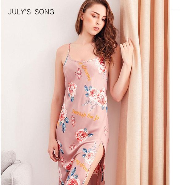 july's song straped nightdress vintage floral printed faux silk sleepwear homewear elegant backless women's dresses vestido1, Black;red
july's song straped nightdress vintage floral printed faux silk sleepwear homewear elegant backless women's dresses vestido1, Black;red