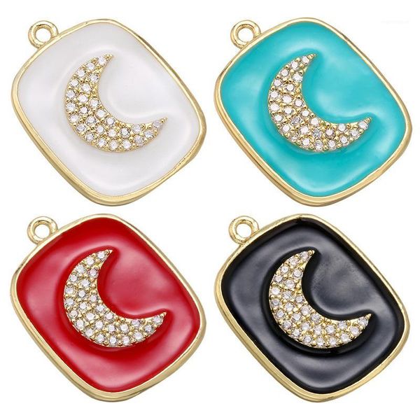 cubic zirconia cz crescent moon enamel square pendants women enamel jewelry cz paved zircon moon charms pendants diy necklaces1, Bronze;silver
cubic zirconia cz crescent moon enamel square pendants women enamel jewelry cz paved zircon moon charms pendants diy necklaces1, Bronze;silver