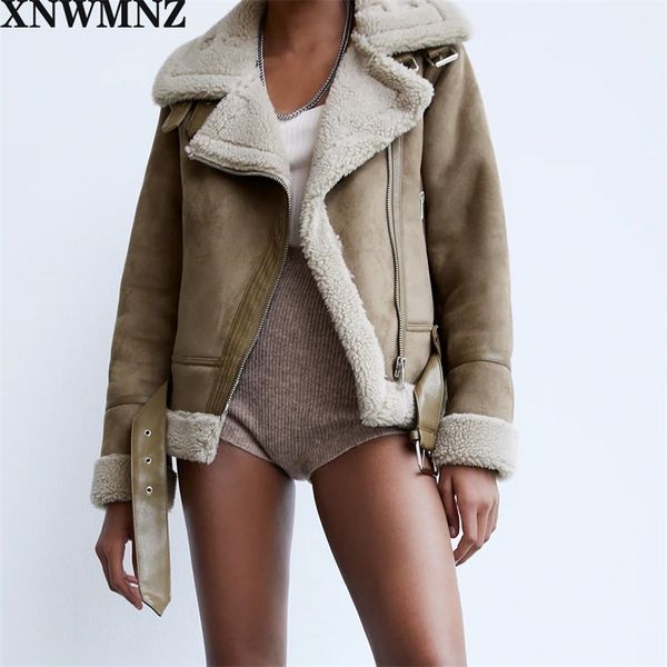 xnwmnz za women fashion thick warm winter fur faux leather oversized jacket coat vintage long sleeve female outerwear chic 201027, Black;brown
xnwmnz za women fashion thick warm winter fur faux leather oversized jacket coat vintage long sleeve female outerwear chic 201027, Black;brown