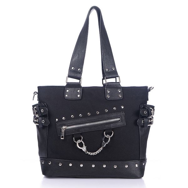 jierotyx fashion vintage canvas tote bag rivet women's bag zipper wide strap shoulder bag gothic punk handbag woman c1223
jierotyx fashion vintage canvas tote bag rivet women's bag zipper wide strap shoulder bag gothic punk handbag woman c1223