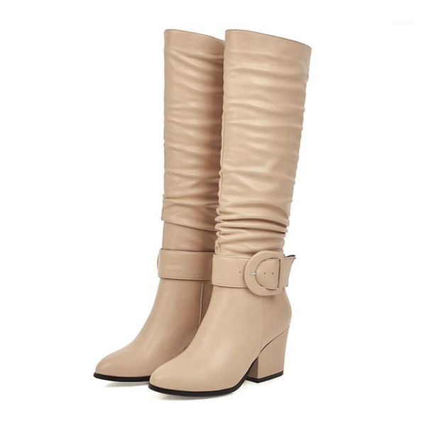 winter knee high boots women buckle square high heels long boots pleated pointed toe shoes lady autumn large size 3-121, Black
winter knee high boots women buckle square high heels long boots pleated pointed toe shoes lady autumn large size 3-121, Black