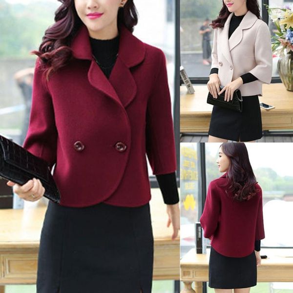 women's jackets coat outerwear 2021 s fashion women slim wool short jacket winter woolen suit, Black;brown
women's jackets coat outerwear 2021 s fashion women slim wool short jacket winter woolen suit, Black;brown