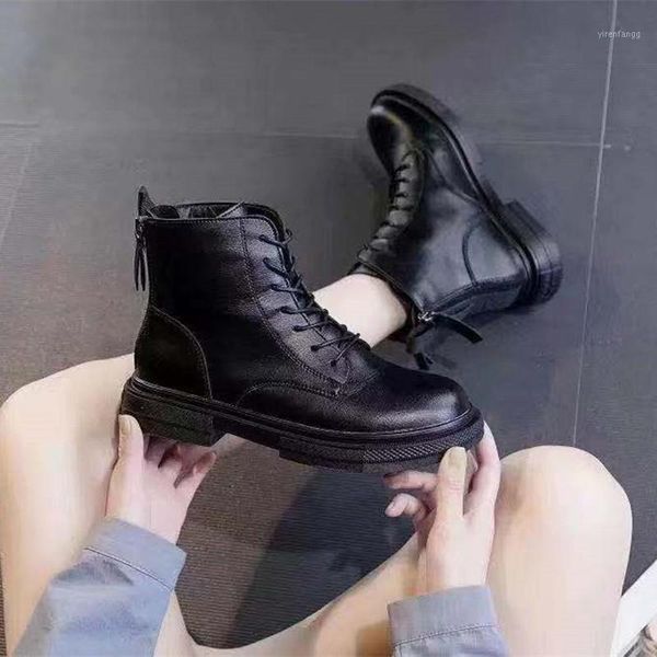 new autumn genuine leather platform boots women light comfortable chunky boots fashion lace lady shoes footwear1, Black
new autumn genuine leather platform boots women light comfortable chunky boots fashion lace lady shoes footwear1, Black