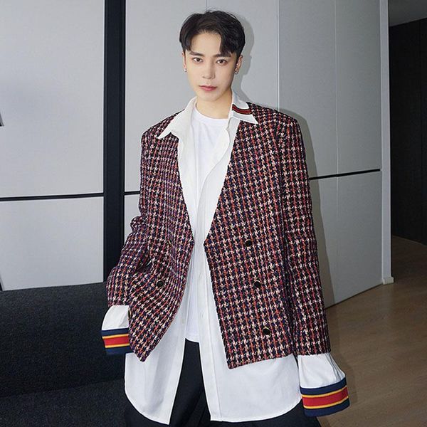 men's suits & blazers male streetwear vintage suit coat overcoat men retro woven fabric double breasted casual loose short style jacket, White;black
men's suits & blazers male streetwear vintage suit coat overcoat men retro woven fabric double breasted casual loose short style jacket, White;black