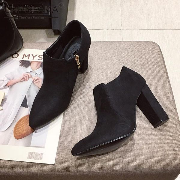 boots lapolaka 2021 arrivals kid suede women square heel pointed toe zip spring/autumn shoes1, Black
boots lapolaka 2021 arrivals kid suede women square heel pointed toe zip spring/autumn shoes1, Black