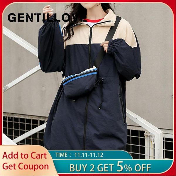 gentillove womens streetwear patchwork windbreaker basic loose jackets coats 2020 autumn long jacket ladies harajuku outerwear, Black;brown 
gentillove womens streetwear patchwork windbreaker basic loose jackets coats 2020 autumn long jacket ladies harajuku outerwear, Black;brown