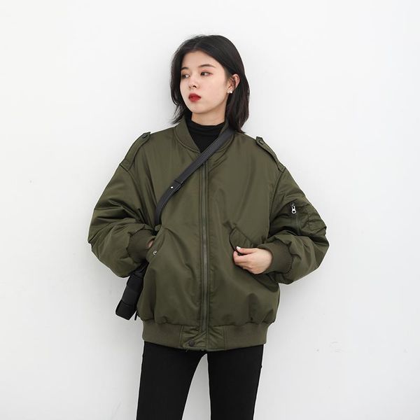women's jackets 2021 fashion korean autumn winter women bomber windbreaker jacket baseball long sleeve solid casual lady coats outerwea, Black;brown
women's jackets 2021 fashion korean autumn winter women bomber windbreaker jacket baseball long sleeve solid casual lady coats outerwea, Black;brown