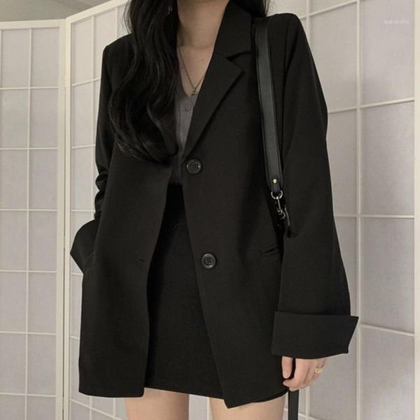 2021 new high-quality temperament spring and autumn korean women's retro black loose suit jacket and skirt two-piece suit1, White
2021 new high-quality temperament spring and autumn korean women's retro black loose suit jacket and skirt two-piece suit1, White