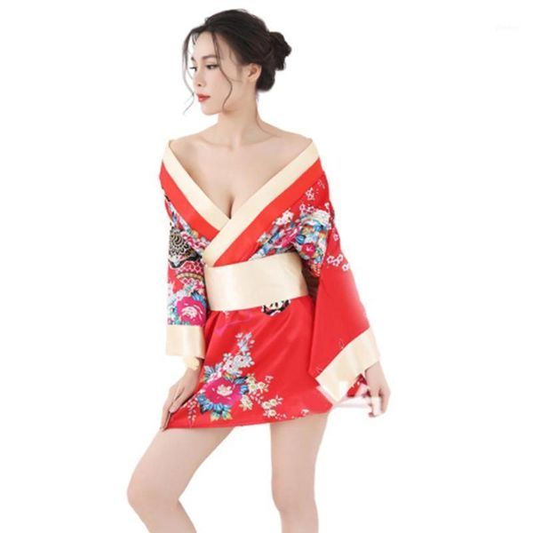2019 summer women deep v-neck floral printed nightwear japanese kimono sleepwear kimono satin short bath robe1, Red
2019 summer women deep v-neck floral printed nightwear japanese kimono sleepwear kimono satin short bath robe1, Red