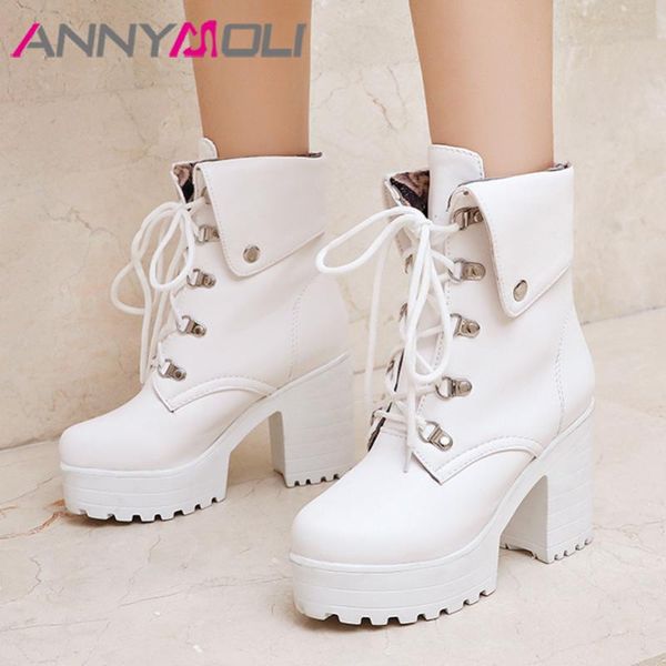boots annymoli super high heel ankle platform block woman lace up short ladies shoes autumn winter white 34-43, Black
boots annymoli super high heel ankle platform block woman lace up short ladies shoes autumn winter white 34-43, Black