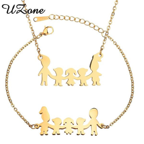 uzone father mother kids family necklace bracelets set son daughter hand in hand jewelry set boys girls gift, Silver
uzone father mother kids family necklace bracelets set son daughter hand in hand jewelry set boys girls gift, Silver
