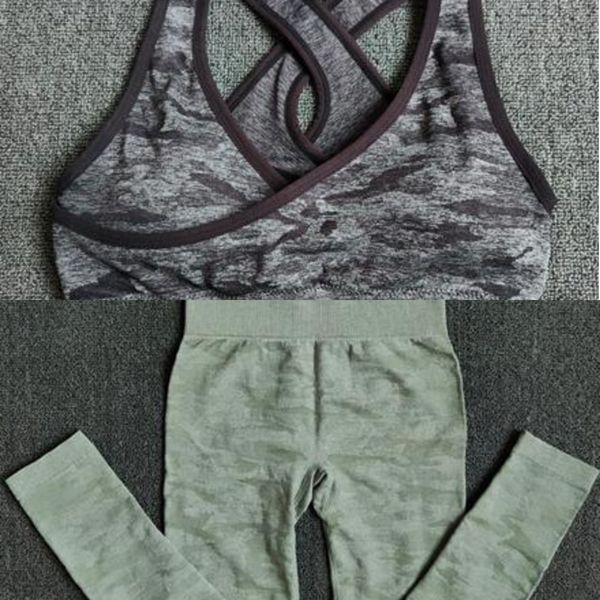 yoga set seamless camouflage women fitness clothing sports wear gym leggings padded push up strappy sports bra sports suits c0122, Black;white
yoga set seamless camouflage women fitness clothing sports wear gym leggings padded push up strappy sports bra sports suits c0122, Black;white