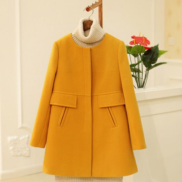 2021 plus size korean coat yellow medium long black new spring autumn long sleeved o-neck wool coat women jackets loose a-aline casacos, Black;brown
2021 plus size korean coat yellow medium long black new spring autumn long sleeved o-neck wool coat women jackets loose a-aline casacos, Black;brown