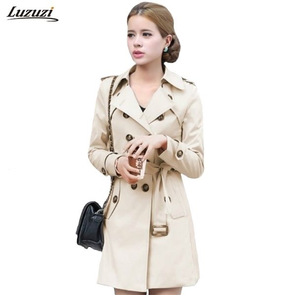 luzuzi trench coat for women double breasted belt slim fit long spring coat casaco feminino abrigos mujer autumn outerwear z505 x0923, Black
luzuzi trench coat for women double breasted belt slim fit long spring coat casaco feminino abrigos mujer autumn outerwear z505 x0923, Black