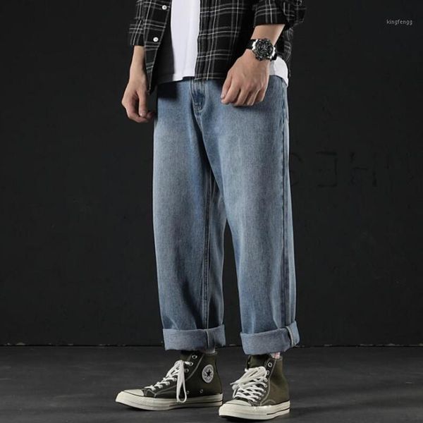 men jeans straight harem pants man japanese streetwear hip hop denim male loose wide leg pants1, Blue
men jeans straight harem pants man japanese streetwear hip hop denim male loose wide leg pants1, Blue