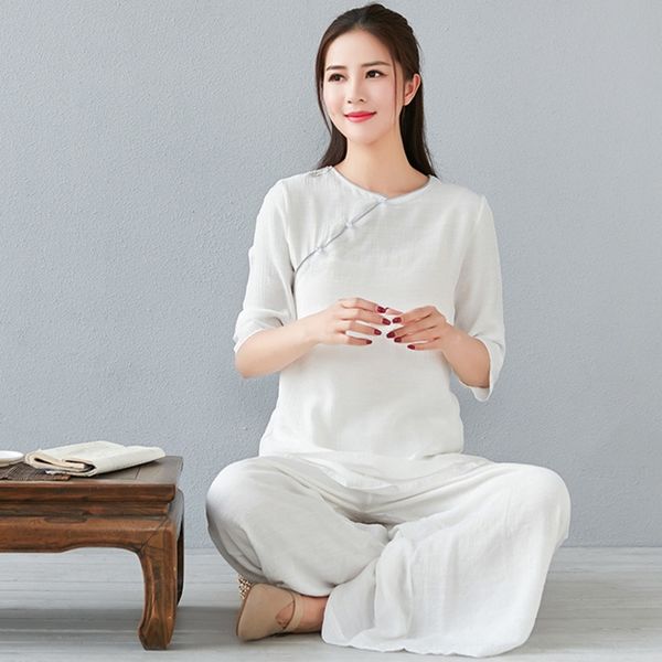 imruq women's early spring and summer suitmeditation yoga pants yoga taiji suithan suit cotton piece two hemp wide leg pants suit 053cd, Gray
imruq women's early spring and summer suitmeditation yoga pants yoga taiji suithan suit cotton piece two hemp wide leg pants suit 053cd, Gray