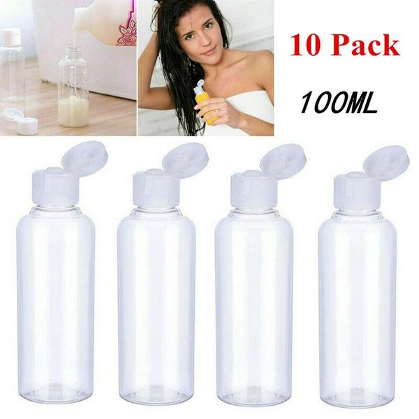 10x100ml plastic flip clear bottle travel lotion liquid shampoo makeup container
10x100ml plastic flip clear bottle travel lotion liquid shampoo makeup container